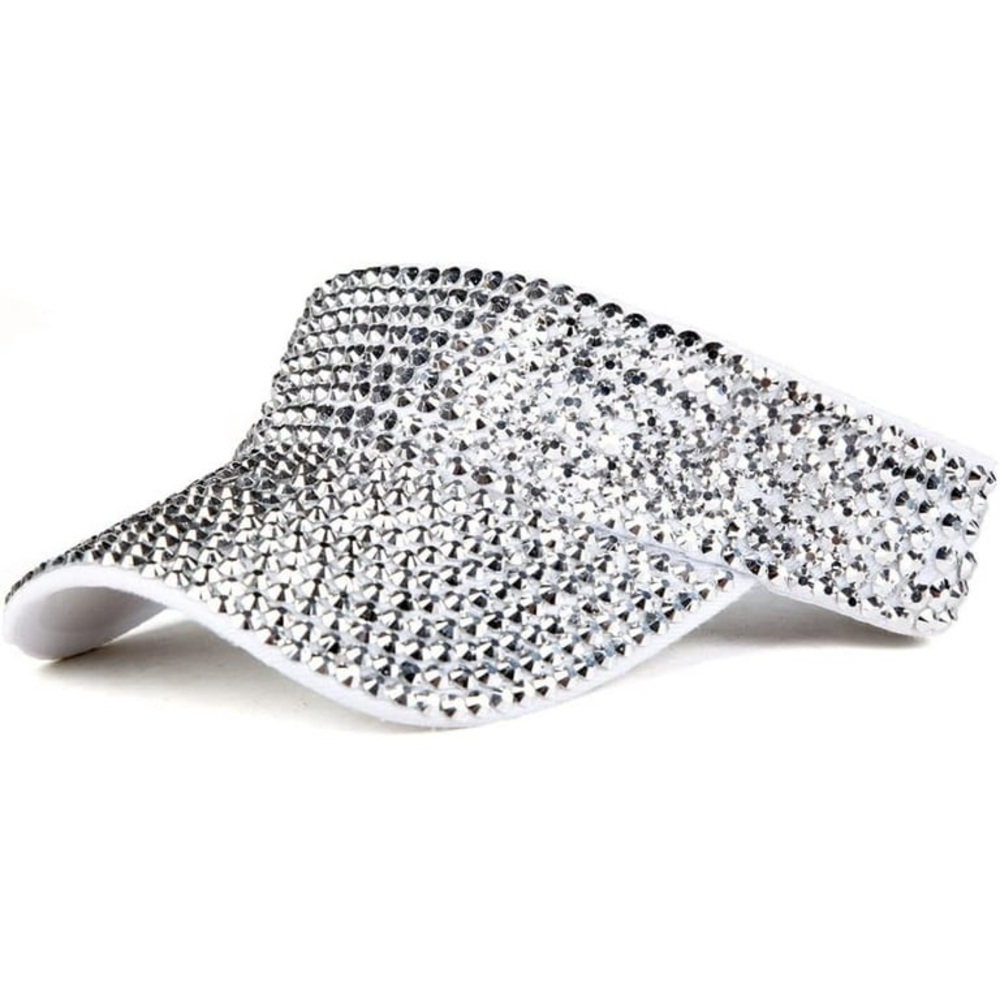 Shiny Rhinestones Sport Sun Visor Adjustable Summer Cap Visor Caps for Women Men